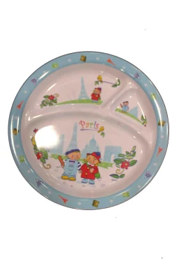 Assiette pour enfant bleue "Monuments de Paris"