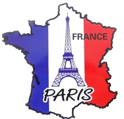 Autocollant Tour Eiffel carte de France tricolore