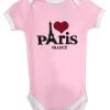 Body bébé Paris coeur France rose