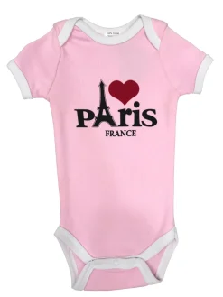 Body bébé Paris coeur France rose