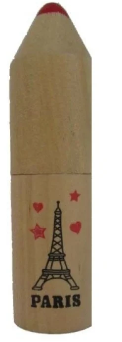 Boîte Tour Eiffel bois de 12 crayons de couleurs