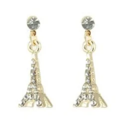 Boucles d'oreilles dorées tour Eiffel