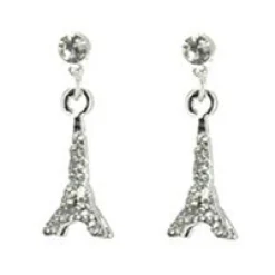Boucles d'oreilles tour Eiffel argentées