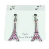 Boucles d'oreilles Tour Eiffel roses