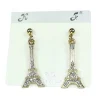 Boucles d'oreilles Tour Eiffel dorées strass