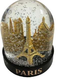 Boule de neige monuments de Paris dorés