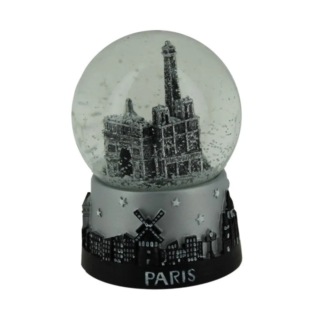 Boule de neige tour Eiffel silver edition