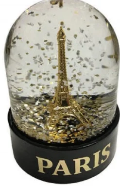 Boule de neige tour Eiffel dorée