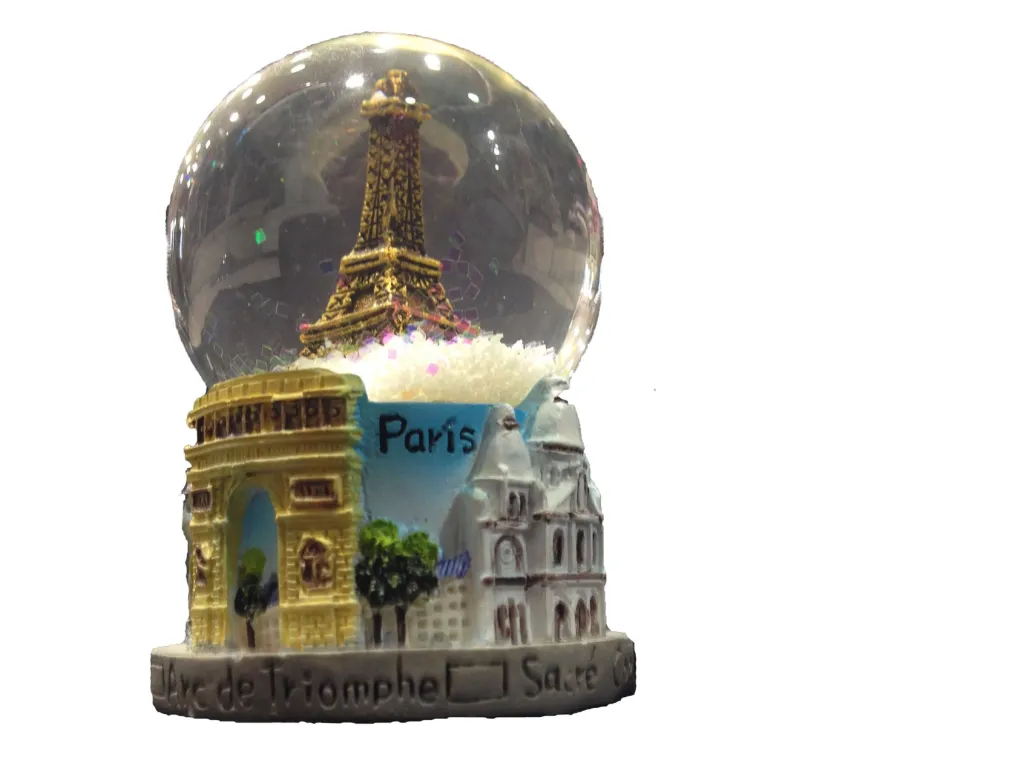 Boule de neige tour Eiffel et monuments de Paris
