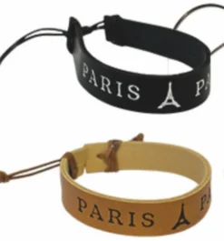 Bracelet Paris Tour Eiffel cuir réglable