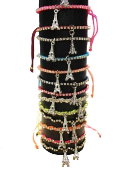 Bracelet Tour Eiffel full strass en couleur