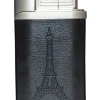 Briquet cuir et métal noir Paris
