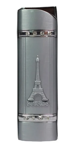 Briquet métalisé à strass argent