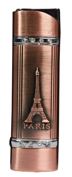 Briquet métalisé à strass bronze