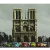 Carte postale Notre Dame et coccinelles VW