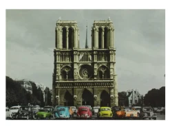 Carte postale Notre Dame et coccinelles VW