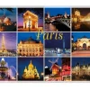 Carte Postale "Souvenir de Paris la nuit"