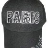 Casquette Paris Strass Noire