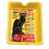 Cendrier Chat Noir jaune carré