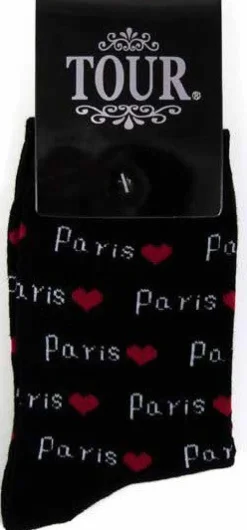 Chaussettes Paris coeur noir