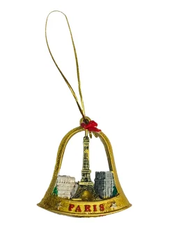Cloche souvenir de Paris Noël dorée