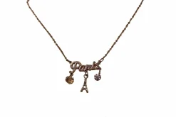 Collier Paris argenté 1 strass 1 boule cristal