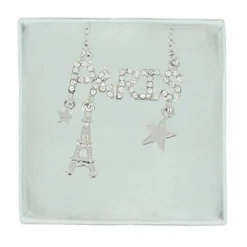 Collier Paris strass argenté