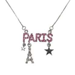 Collier Paris strass rose