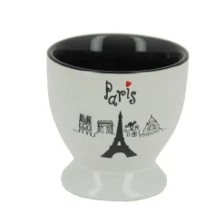 Coquetier blanc Paris (intérieur noir)
