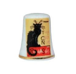 Dé de porcelaine Chat Noir