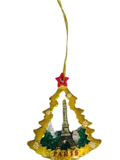 Décoration de Noël tour Eiffel sapin doré