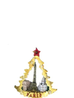 Décoration de Noël tour Eiffel sapin doré