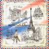 Foulard Paris France la vie en Rose tricolore