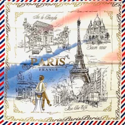 Foulard Paris France la vie en Rose tricolore