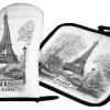 Gant de cuisine et manique souvenir de Paris noir et blanc