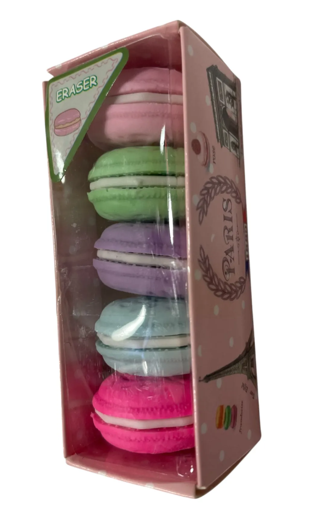 5 Gommes macarons couleurs