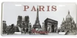 3 Grande plaques métal souvenirs de Paris monuments en reliefs