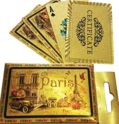 Jeu de cartes souvenir de Paris or