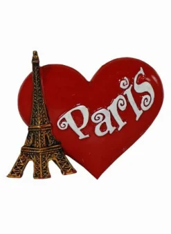 Magnet cล“ur rouge Paris avec tour Eiffel