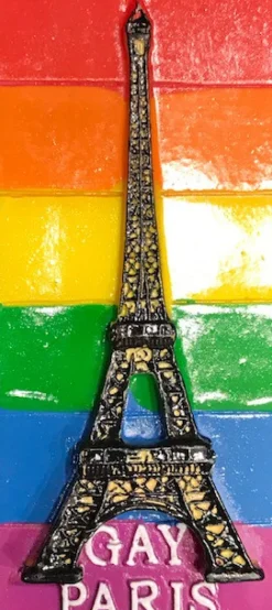Magnétique Tour Eiffel drapeau Gay 3D