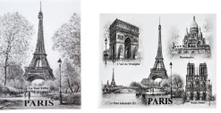 2 magnétiques souvenirs de Paris Tour Eiffel monuments