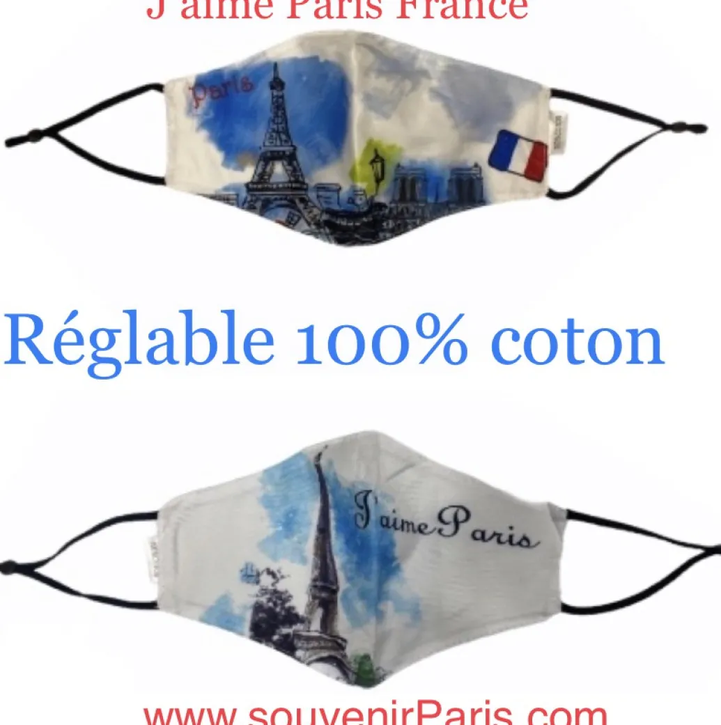 Masque Tour Eiffel Paris réglable unisex