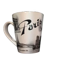 Mug souvenir de Paris noir et blanc