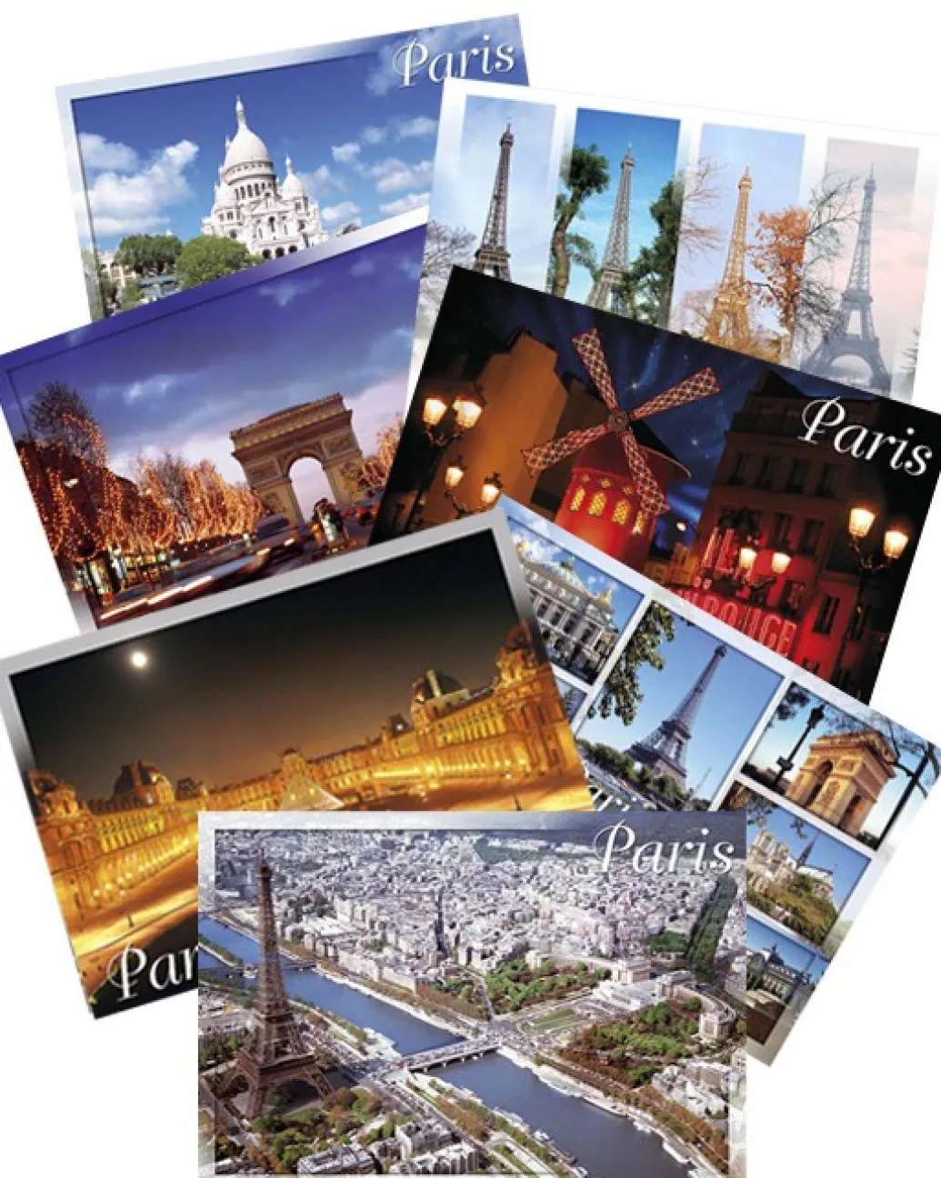Pack de 10 cartes postales souvenir de Paris