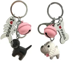 Porte clés I LOVE Paris Chat ou Chien