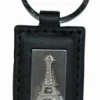 Porte clés Paris tour eiffel cuir noir