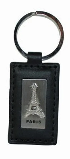 Porte clés Paris tour eiffel cuir noir