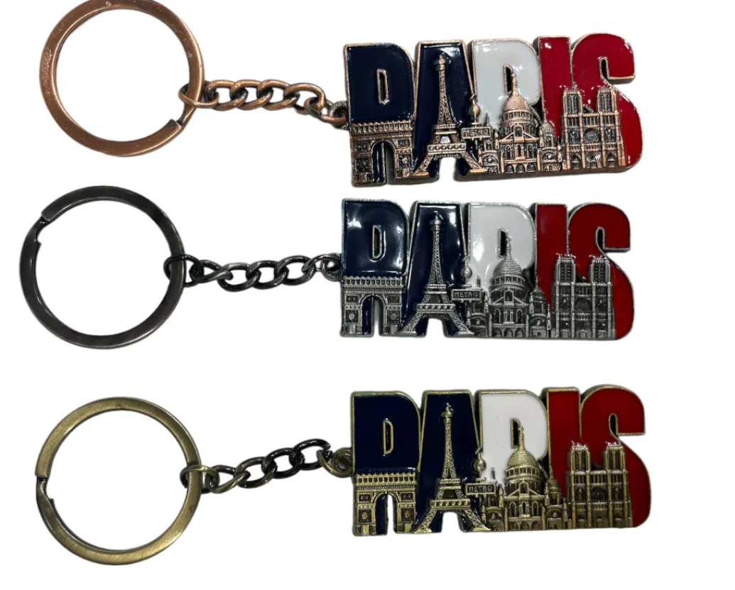 Porte clés Paris tricolores monuments
