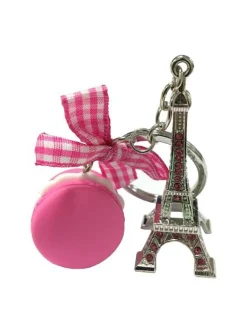 Porte clés Tour Eiffel macaron noeuds