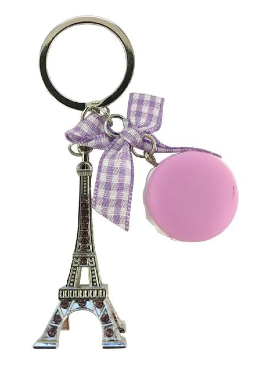 Porte clés Tour Eiffel macaron noeuds
